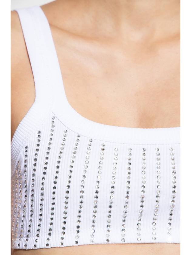 The Attico Cropped Top With Glistening Applications, Women's, White - THE ATTICO - BALAAN 5