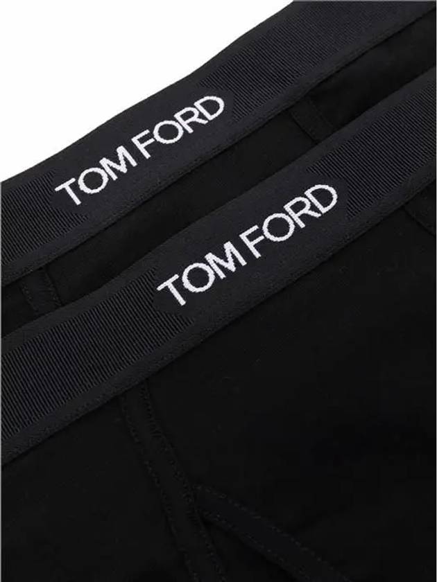 Men's Cotton Logo Waistband Briefs 2 Pack Black - TOM FORD - BALAAN 5