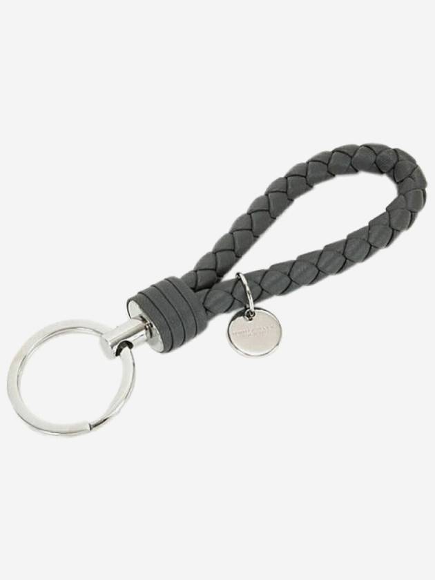 Intrecciato Leather Key Holder Grey - BOTTEGA VENETA - BALAAN 2