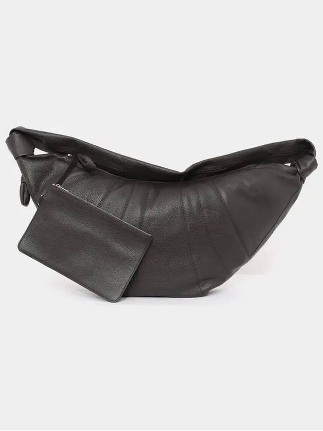 Large Croissant Leather Cross Bag Dark Chocolate - LEMAIRE - BALAAN 4