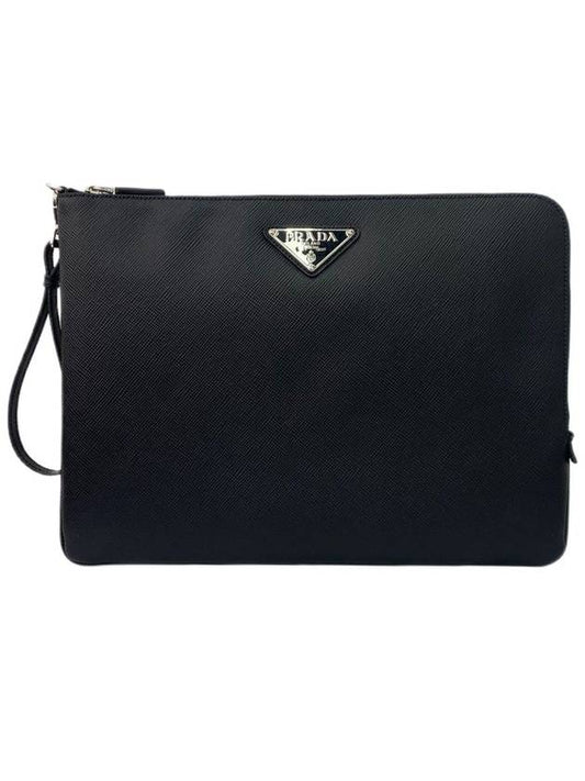 24SS Triangle Logo Saffiano Strap Clutch 2NH0232 - PRADA - BALAAN 1