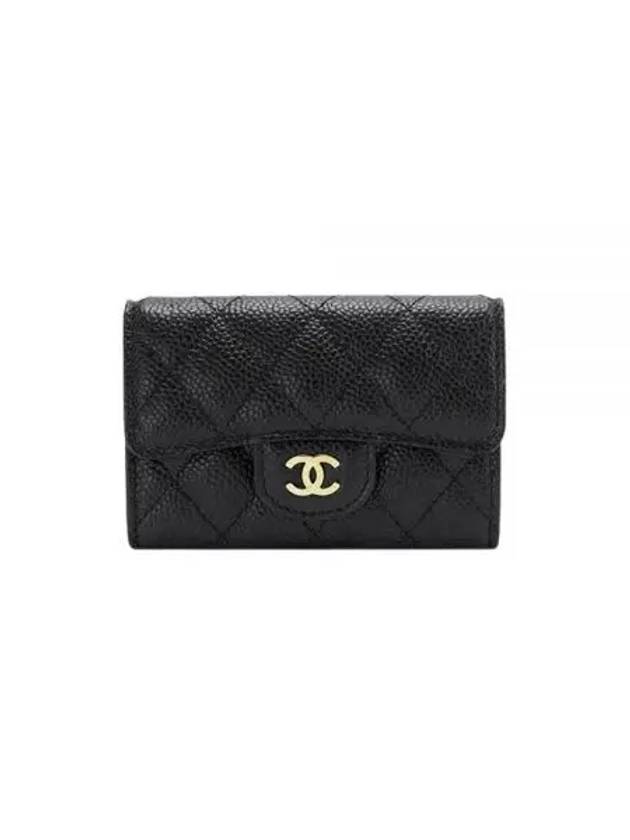 Classic Grained Calfskin Card Wallet Black - CHANEL - BALAAN 2