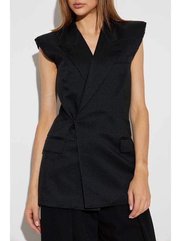 MM6 Maison Margiela Double-breasted Blazer With Vintage Effect, Women's, Black - MAISON MARGIELA - BALAAN 3