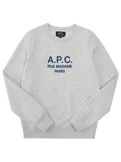 Women's TINa Logo Sweat Sweatshirt Heather Ecru - A.P.C. - BALAAN 2