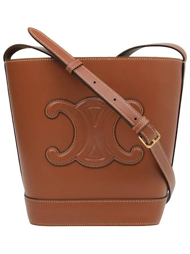 Cuir Triomphe Calfskin Small Bucket Bag Tan - CELINE - BALAAN 2