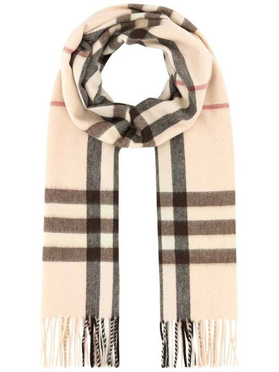 Check Pattern Cashmere Scarf Alabaster - BURBERRY - BALAAN 2