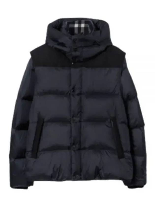 Detachable Sleeve Hooded Short Padding Navy - BURBERRY - BALAAN 2