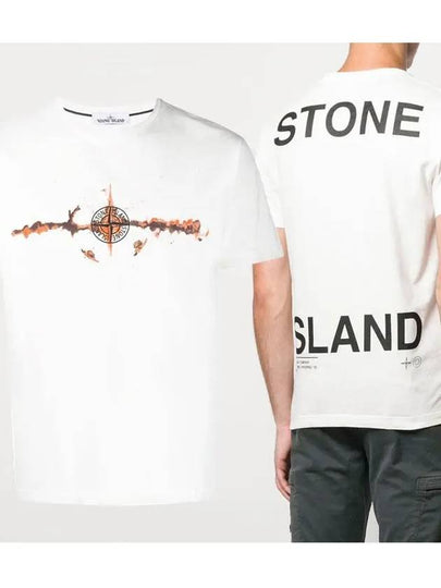 Graphic Lettering Back Logo Short Sleeve T-Shirt White - STONE ISLAND - BALAAN 2