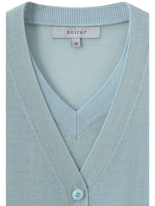 Linen layered crop cardigan sky blue - NOIRER FOR WOMEN - BALAAN 10