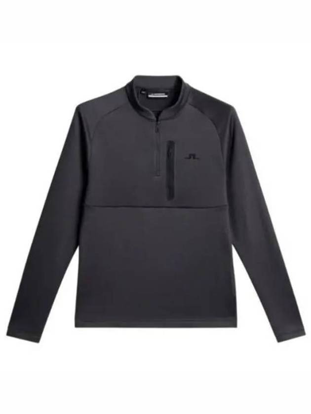 Adam Quarter Zip Mid Layer Long Sleeve T-Shirt Asphalt - J.LINDEBERG - BALAAN 2