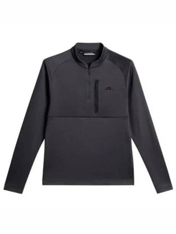 Adam Quarter Zip Mid Layer Long Sleeve T-Shirt Asphalt - J.LINDEBERG - BALAAN 1