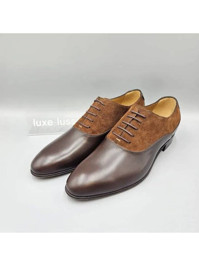 Men's Double G Lace Up Suede Leather Derby Cocoa Brown - GUCCI - BALAAN 2