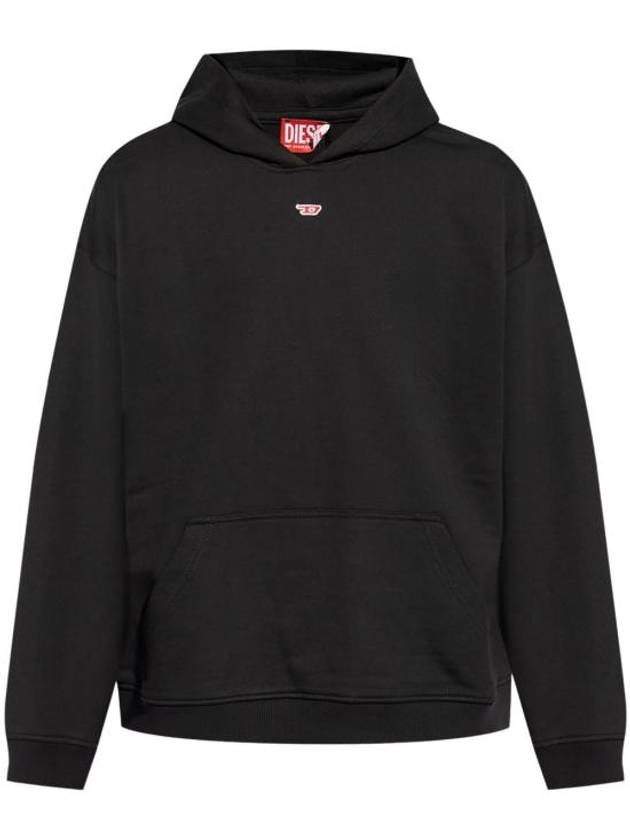 D Logo Patch Hoodie Black - DIESEL - BALAAN 2