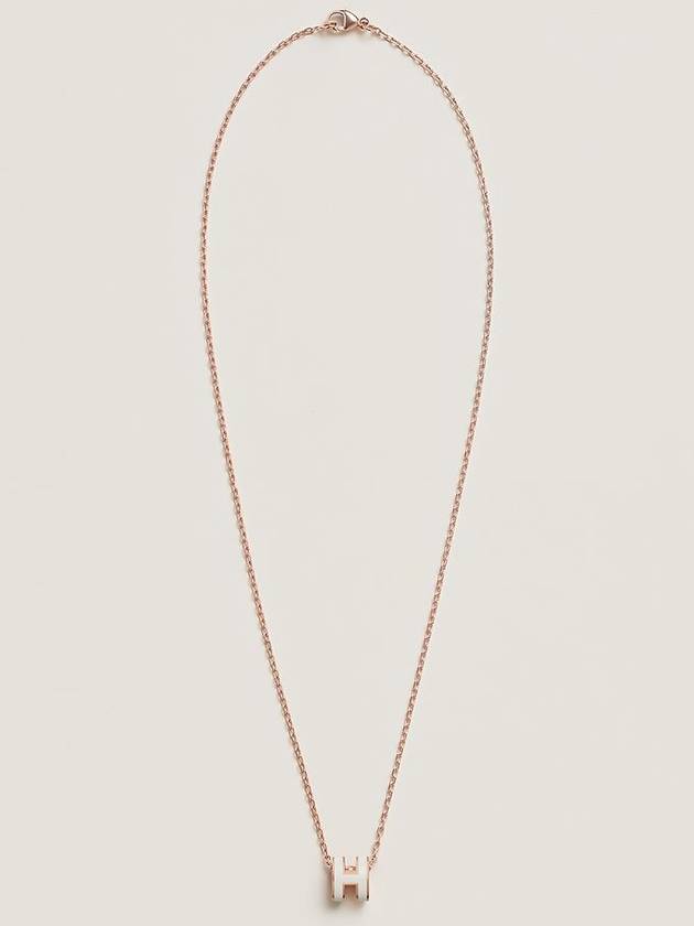 Mini Pop H Pendant Rose Gold & Blanc - HERMES - BALAAN 4