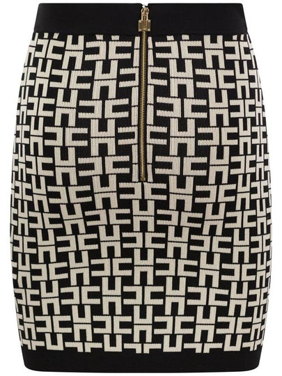 Viscose logo jacquard miniskirt - ELISABETTA FRANCHI - BALAAN 2