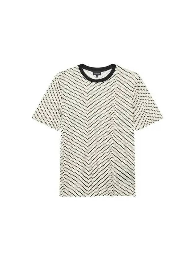 Men s Zigzag Pattern Silk T Shirt Light Yellow - GIORGIO ARMANI - BALAAN 1