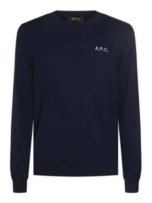 Embroidered Logo Knit Top Navy - A.P.C. - BALAAN 2