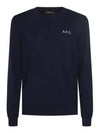 Embroidered Logo Knit Top Navy - A.P.C. - BALAAN 2