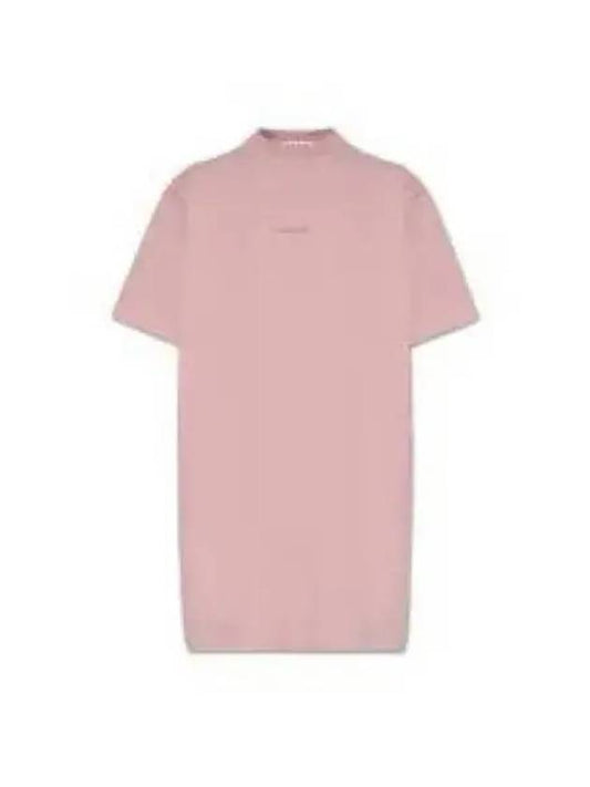 Logo Cotton T-Shirt Short Dress Pink - ACNE STUDIOS - BALAAN 2