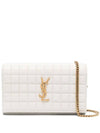 Cassandre Matelassé Leather Cross Bag White - SAINT LAURENT - BALAAN 1