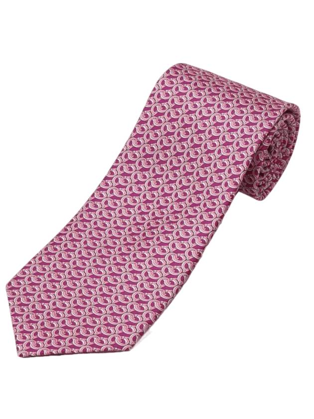 Gancini Pattern Silk Tie Pink - SALVATORE FERRAGAMO - BALAAN 1