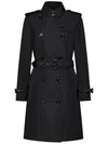 Mid-Length Lightweight Kensington Trench Coat Black - BURBERRY - BALAAN 3