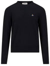 ORB Embroidered Crew Neck Knit Top Black - VIVIENNE WESTWOOD - BALAAN 3