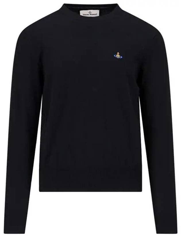 ORB Embroidered Crew Neck Knit Top Black - VIVIENNE WESTWOOD - BALAAN 3