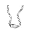 Oval D Pendant Chain Necklace Silver - DIESEL - BALAAN 1