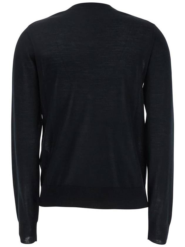 Black V-Neck Long-Sleeved Sweater In Wool And Silk Blend Woman - P.A.R.O.S.H. - BALAAN 2