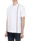 RWB Stripe Cotton Short Sleeve T-shirt White - THOM BROWNE - BALAAN 4