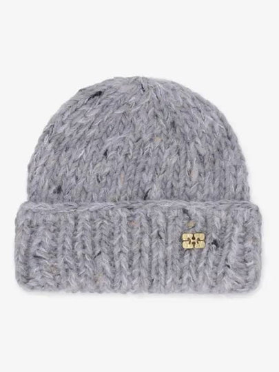 Chunky Marled Beanie Grey - GANNI - BALAAN 2