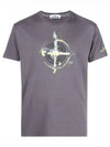 Marble One Logo Print Short Sleeve T-Shirt Dark Grey - STONE ISLAND - BALAAN 2