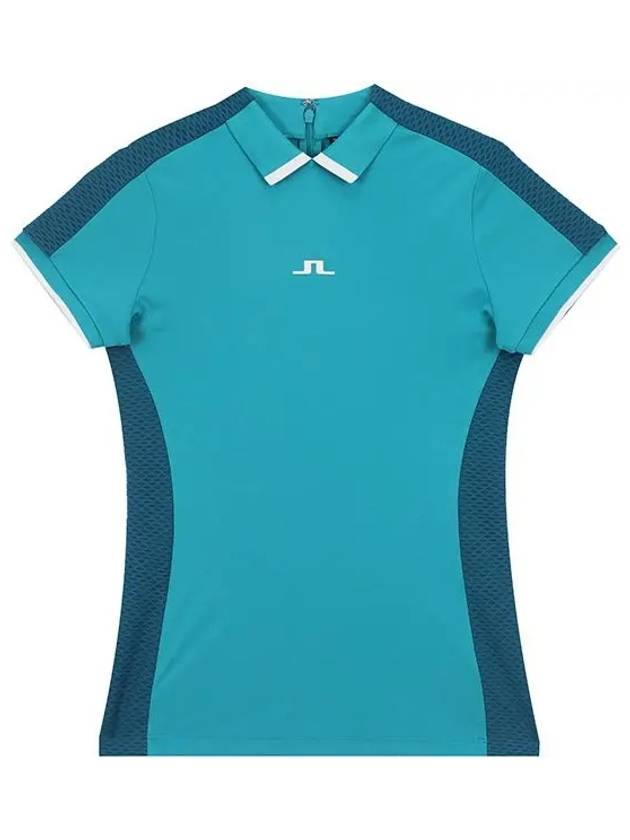 Women's Eris TX Short Sleeve Polo Enamel Blue - J.LINDEBERG - BALAAN 3