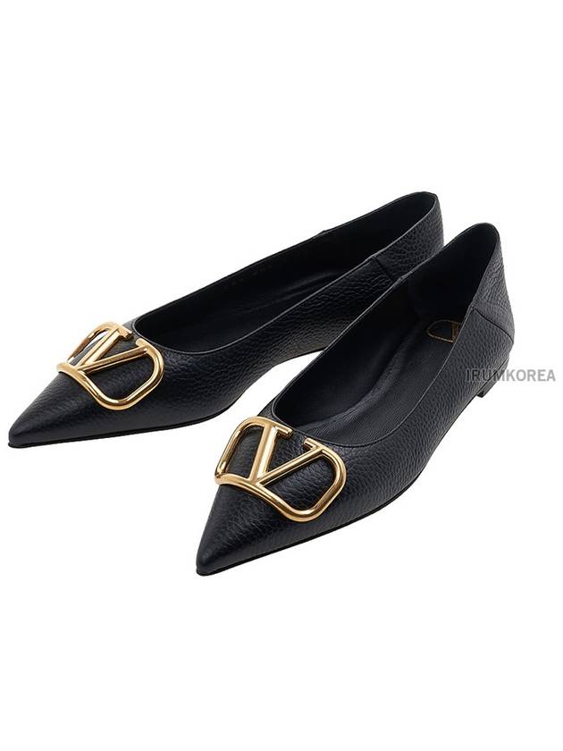 Women's V Logo Flats Black - VALENTINO - BALAAN 2