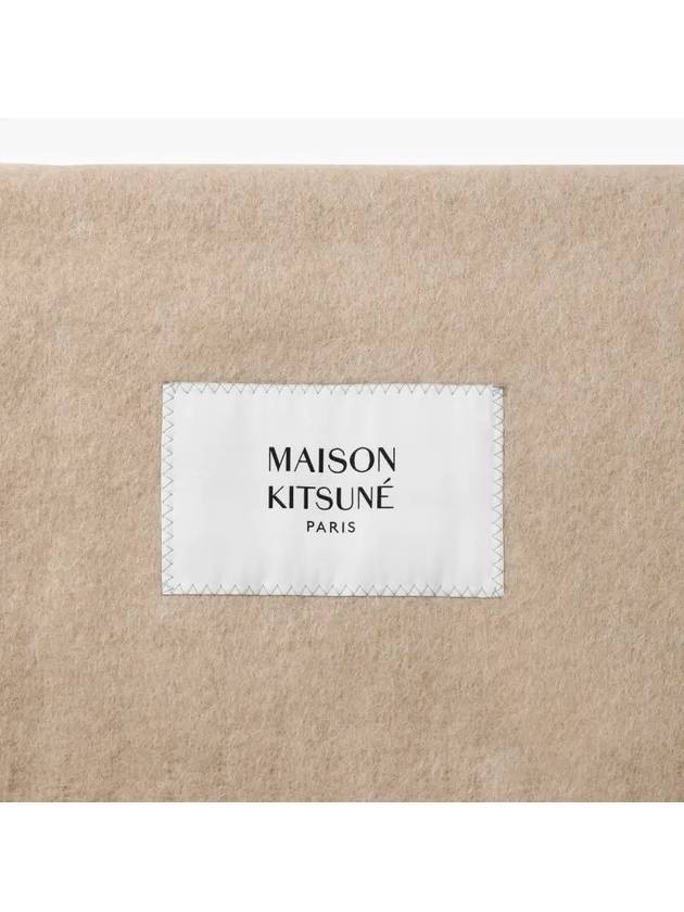 Baby Alpaca Plain Muffler Dark Beige - MAISON KITSUNE - BALAAN 4