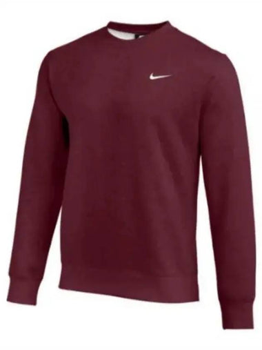 Team Club Crew Fleece Sweatshirt Dark Maroon - NIKE - BALAAN 1