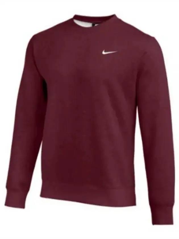 Team Club Crew Fleece Sweatshirt Dark Maroon - NIKE - BALAAN 1