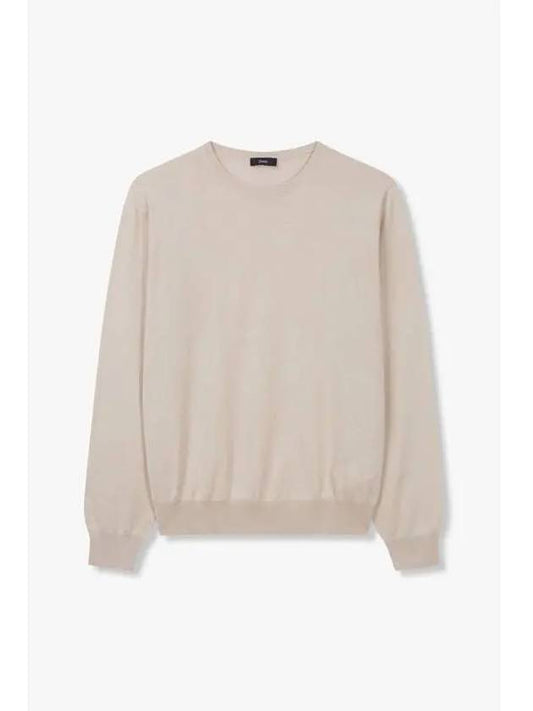 Men s Cashmere Silk Crew Neck Knit Light Beige - HERNO - BALAAN 1