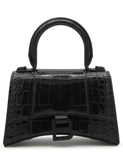 Hourglass Crocodile Embossed Cross Bag Black - BALENCIAGA - BALAAN 2