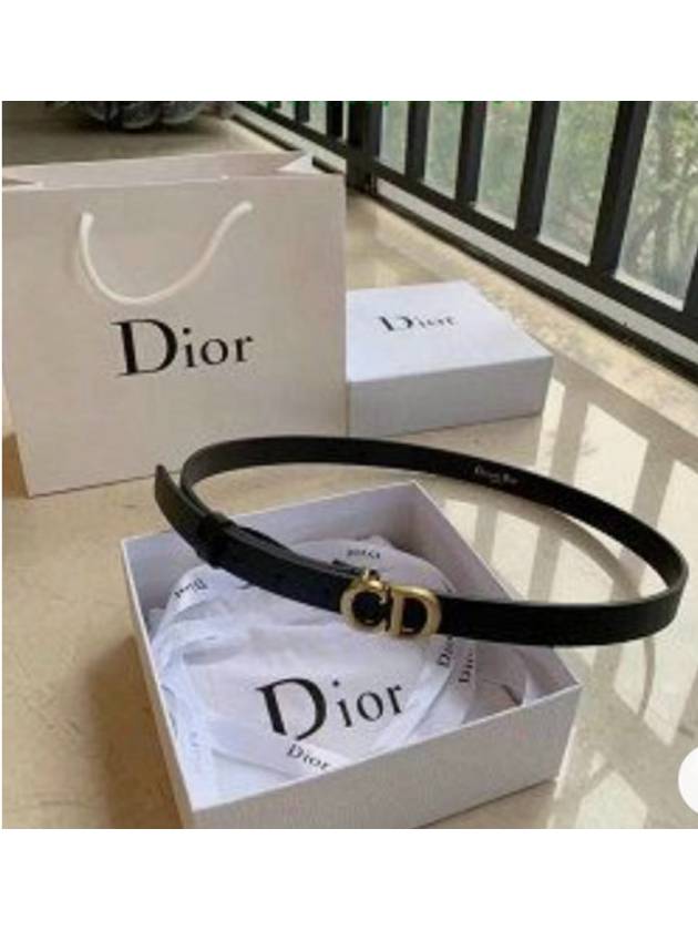 Saddle 20mm Ultrasmooth Calfskin Leather Belt Black - DIOR - BALAAN 9