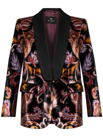 Etro Patterned Velvet Blazer, Women's, Multicolour - ETRO - BALAAN 1