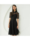 Agnes Short Sleeve Midi Dress Black - AME - BALAAN 3