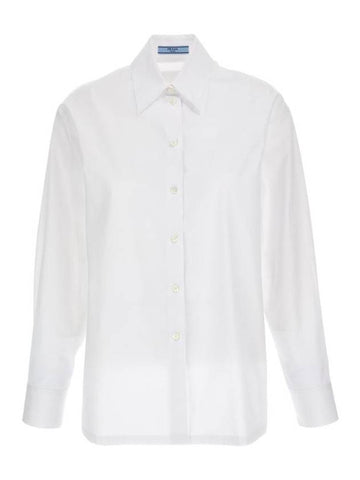 Classic Cotton Long Sleeve Shirt White - PRADA - BALAAN 1