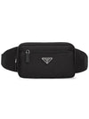 Re-Nylon And Saffiano Leather Belt Bag Black - PRADA - BALAAN 2