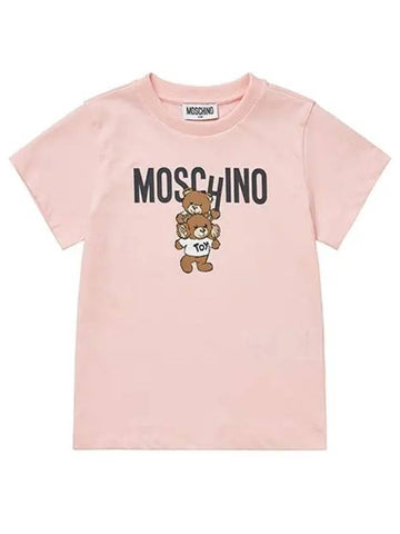 Short sleeve HVM04K LAA01 50209 Teddy bear logo print kids t shirt - MOSCHINO - BALAAN 1