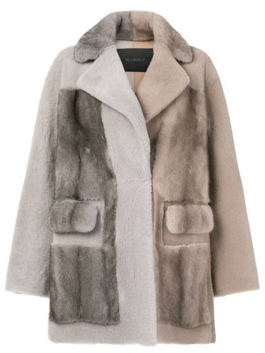 Twotone mink sharing coat - BLANCHA - BALAAN 1