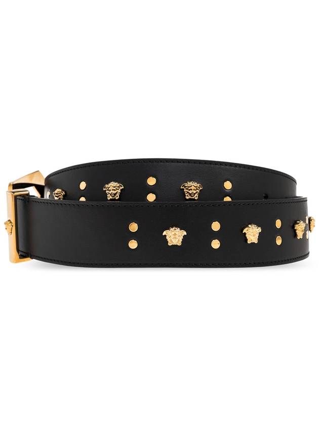 Versace Leather Belt With Appliqués, Men's, Black - VERSACE - BALAAN 3