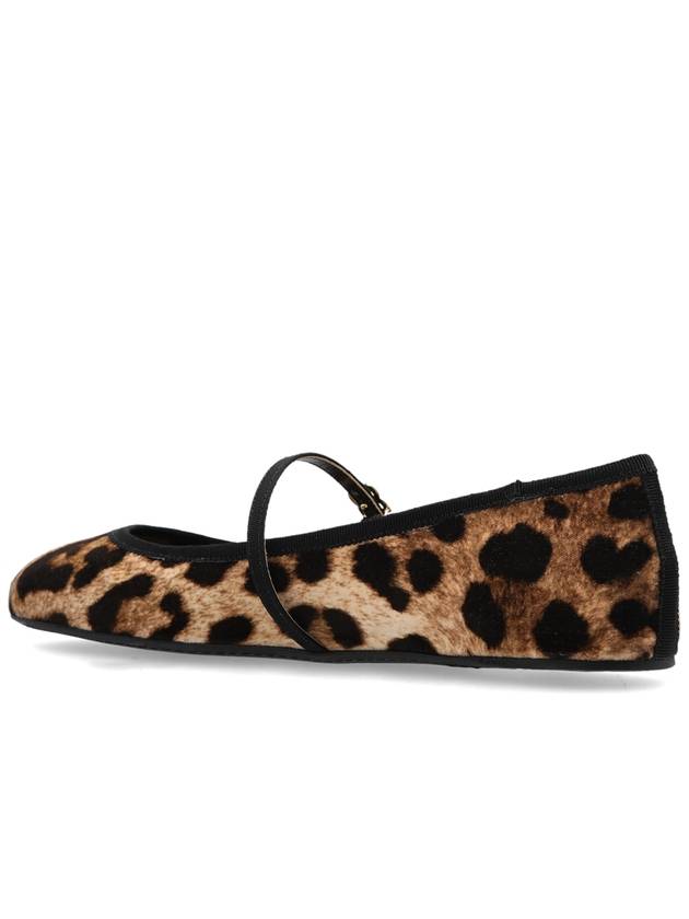 Dolce & Gabbana Velvet Ballerinas With Animal Motif, Women's, Brown - DOLCE&GABBANA - BALAAN 5