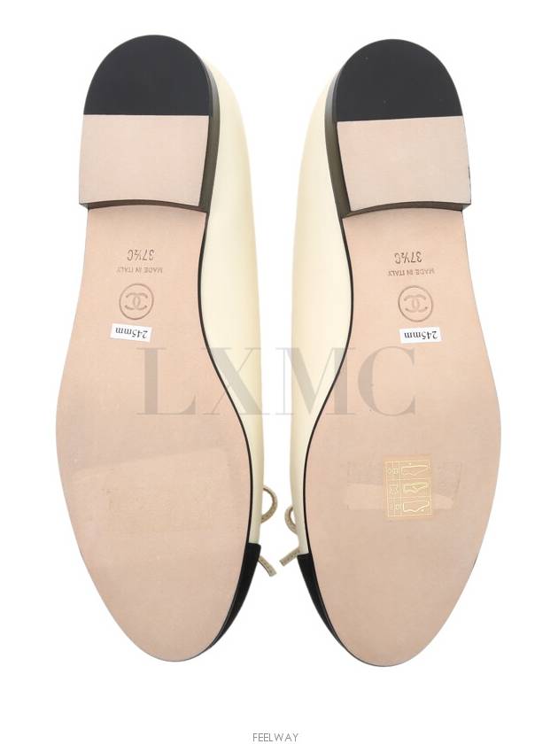 Classic ballerina ballet flat shoes white two tone G02819 Cambon - CHANEL - BALAAN 10